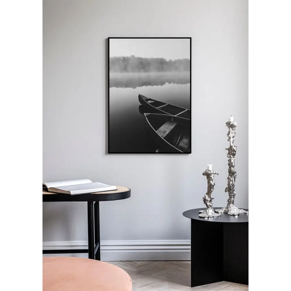 Boats In Lake Poster