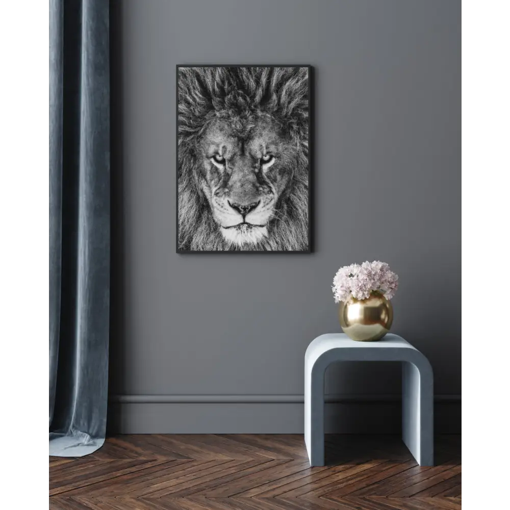 Serious Lion Poster