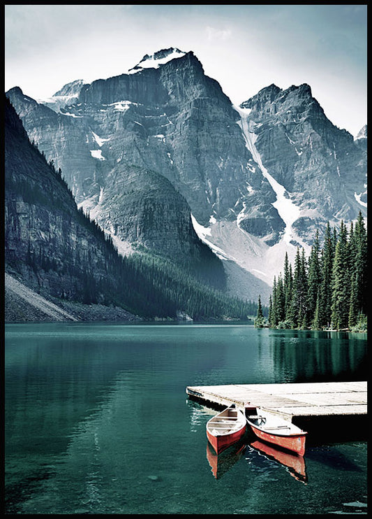 Canoes In The Lake Poster