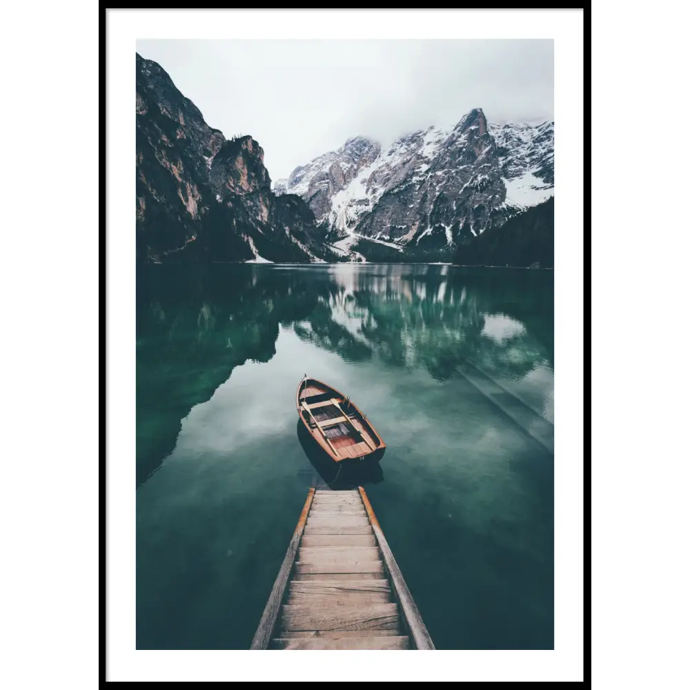 Boat in Lake No4 Poster