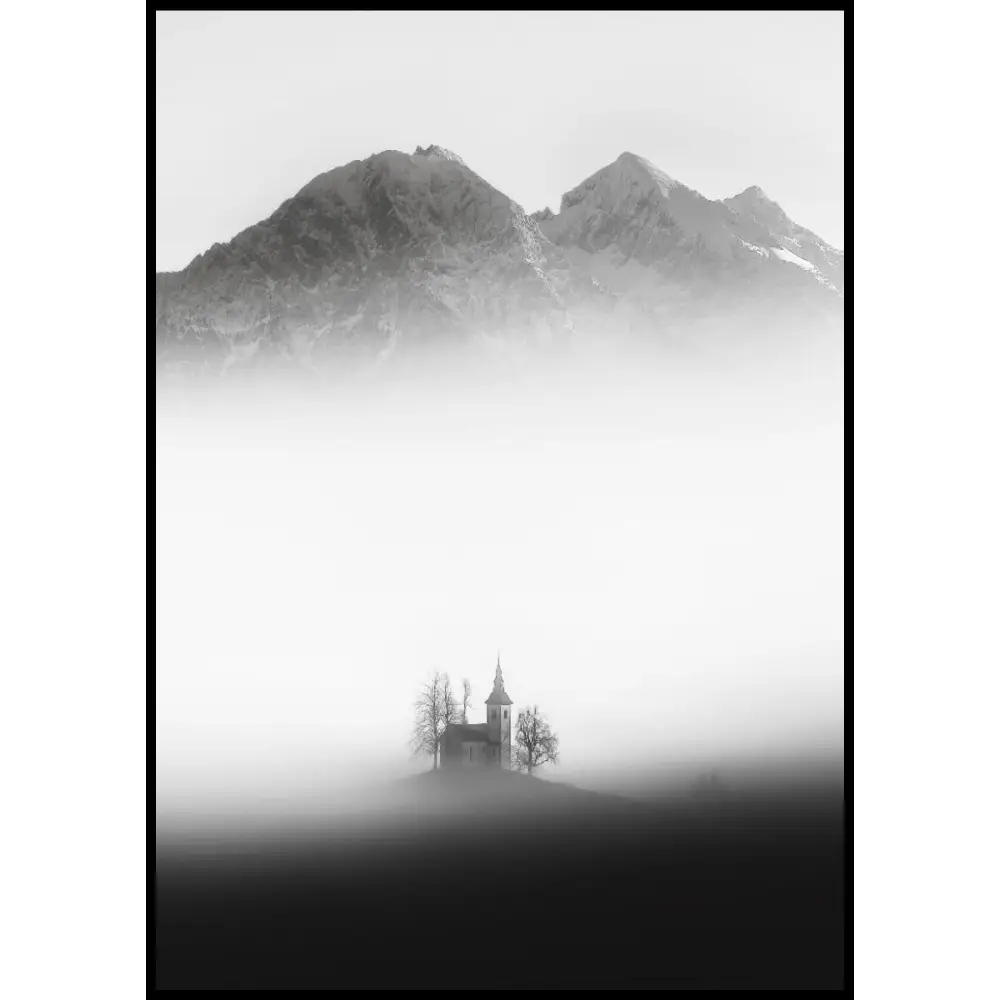 Foggy Mountain Poster