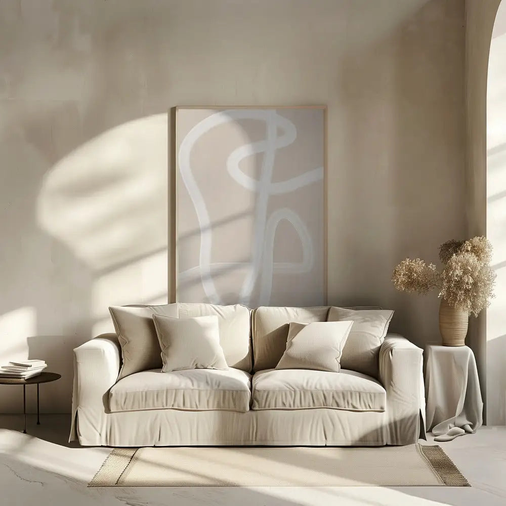 White Brush Stroke No3 Poster - 2551338